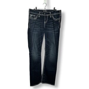 Women’s Silver Tuesday Mid Slim Boot Cut Jeans Sz 29 Dk Blue Wash